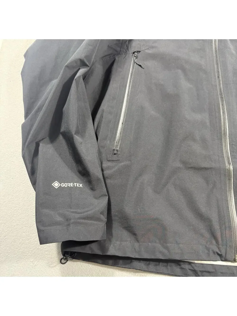 Salomon Gore-Tex Waterproof Hooded Rain Shell Jacket Black Mens XL